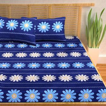 A Unique Home 100% Cotton Printed Double Bedsheet with 2 Pillow Covers 3