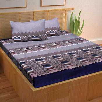 A Unique Home 100% Cotton Printed Double Bedsheet with 2 Pillow Covers 1