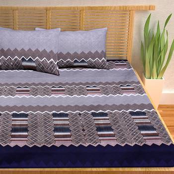 A Unique Home 100% Cotton Printed Double Bedsheet with 2 Pillow Covers 3
