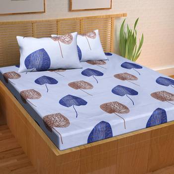 A Unique Home 100% Cotton Printed Double Bedsheet with 2 Pillow Covers 1