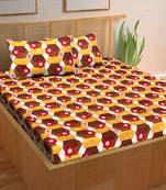 A Unique Home 100% Cotton Printed Double Bedsheet with 2 Pillow Covers