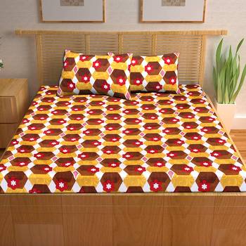 A Unique Home 100% Cotton Printed Double Bedsheet with 2 Pillow Covers 2