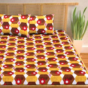 A Unique Home 100% Cotton Printed Double Bedsheet with 2 Pillow Covers 3