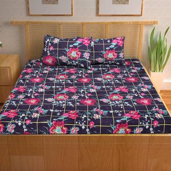 A Unique Home 100% Cotton Printed Double Bedsheet with 2 Pillow Covers 2