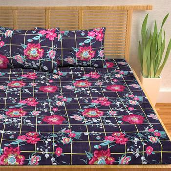 A Unique Home 100% Cotton Printed Double Bedsheet with 2 Pillow Covers 3