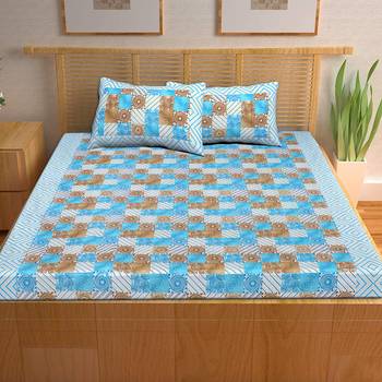 A Unique Home 100% Cotton Printed Double Bedsheet with 2 Pillow Covers 2