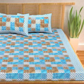 A Unique Home 100% Cotton Printed Double Bedsheet with 2 Pillow Covers 3