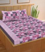A Unique Home 100% Cotton Printed Double Bedsheet with 2 Pillow Covers