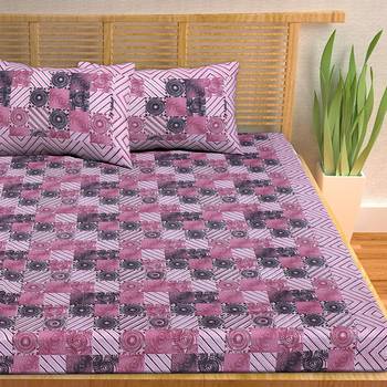 A Unique Home 100% Cotton Printed Double Bedsheet with 2 Pillow Covers 3
