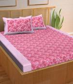 A Unique Home 100% Cotton Printed Double Bedsheet with 2 Pillow Covers