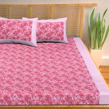 A Unique Home 100% Cotton Printed Double Bedsheet with 2 Pillow Covers 3