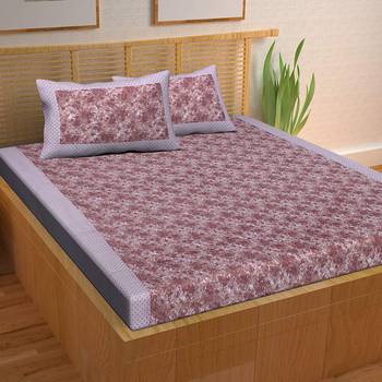 A Unique Home 100% Cotton Printed Double Bedsheet with 2 Pillow Covers 1