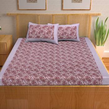 A Unique Home 100% Cotton Printed Double Bedsheet with 2 Pillow Covers 2