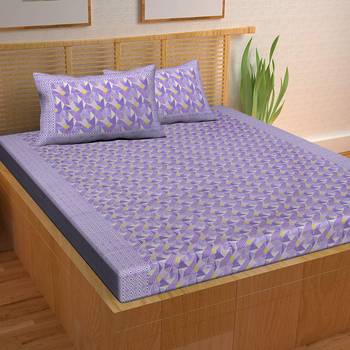 A Unique Home 100% Cotton Printed Double Bedsheet with 2 Pillow Covers 1