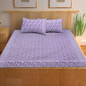 A Unique Home 100% Cotton Printed Double Bedsheet with 2 Pillow Covers 2