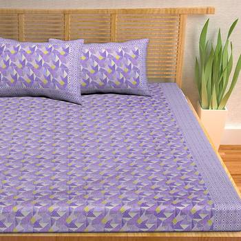 A Unique Home 100% Cotton Printed Double Bedsheet with 2 Pillow Covers 3