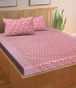 A Unique Home 100% Cotton Printed Double Bedsheet with 2 Pillow Covers
