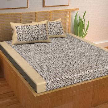 A Unique Home 100% Cotton Printed Double Bedsheet with 2 Pillow Covers 1