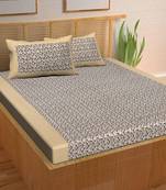 A Unique Home 100% Cotton Printed Double Bedsheet with 2 Pillow Covers