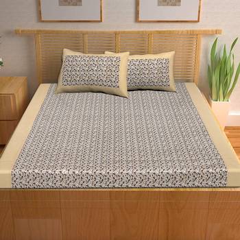 A Unique Home 100% Cotton Printed Double Bedsheet with 2 Pillow Covers 2