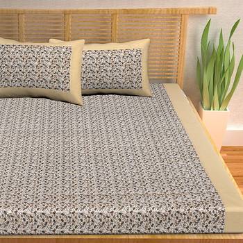 A Unique Home 100% Cotton Printed Double Bedsheet with 2 Pillow Covers 3