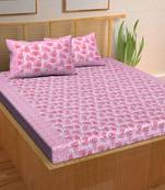 A Unique Home 100% Cotton Printed Double Bedsheet with 2 Pillow Covers