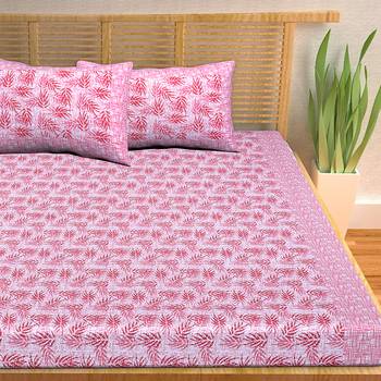 A Unique Home 100% Cotton Printed Double Bedsheet with 2 Pillow Covers 3