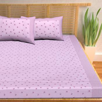 A Unique Home 100% Cotton Printed Double Bedsheet with 2 Pillow Covers 3