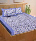 A Unique Home 100% Cotton Printed Double Bedsheet with 2 Pillow Covers