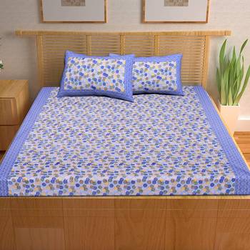 A Unique Home 100% Cotton Printed Double Bedsheet with 2 Pillow Covers 2
