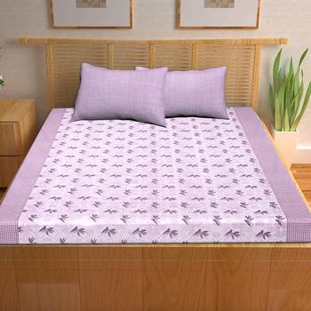 A Unique Home 100% Cotton Printed Double Bedsheet with 2 Pillow Covers 2