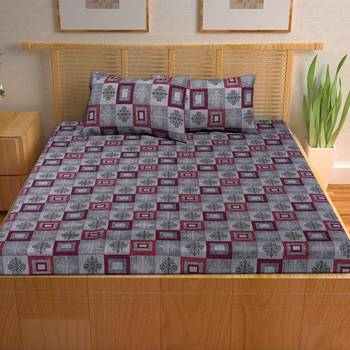 A Unique Home 100% Cotton Printed Double Bedsheet with 2 Pillow Covers 2