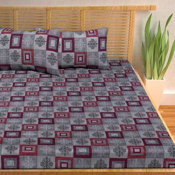 A Unique Home 100% Cotton Printed Double Bedsheet with 2 Pillow Covers 3