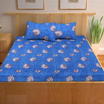 A Unique Home 100% Cotton Printed Double Bedsheet with 2 Pillow Covers 2