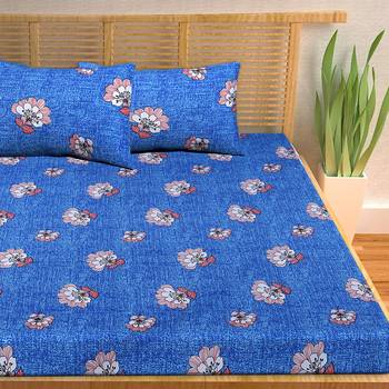 A Unique Home 100% Cotton Printed Double Bedsheet with 2 Pillow Covers 3