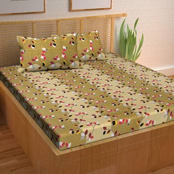 A Unique Home 100% Cotton Printed Double Bedsheet with 2 Pillow Covers 1