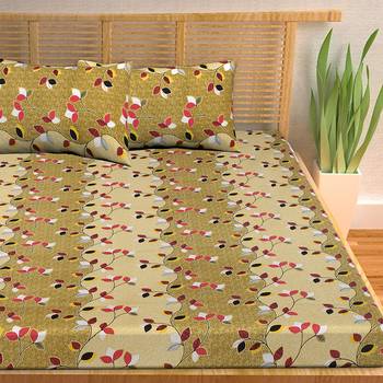 A Unique Home 100% Cotton Printed Double Bedsheet with 2 Pillow Covers 3