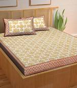 A Unique Home 100% Cotton Printed Double Bedsheet with 2 Pillow Covers