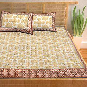 A Unique Home 100% Cotton Printed Double Bedsheet with 2 Pillow Covers 3