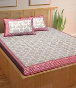 A Unique Home 100% Cotton Printed Double Bedsheet with 2 Pillow Covers