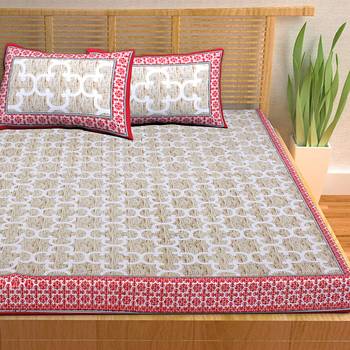 A Unique Home 100% Cotton Printed Double Bedsheet with 2 Pillow Covers 3
