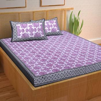 A Unique Home 100% Cotton Printed Double Bedsheet with 2 Pillow Covers 1