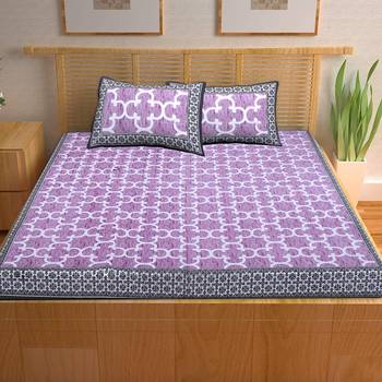A Unique Home 100% Cotton Printed Double Bedsheet with 2 Pillow Covers 2