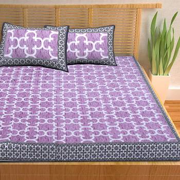 A Unique Home 100% Cotton Printed Double Bedsheet with 2 Pillow Covers 3