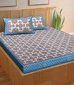 A Unique Home 100% Cotton Printed Double Bedsheet with 2 Pillow Covers