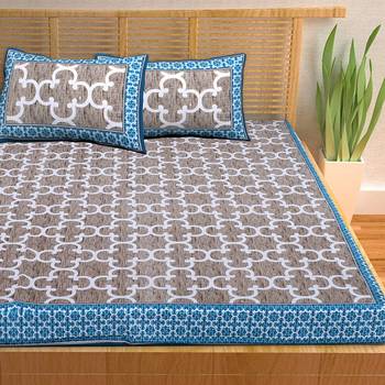 A Unique Home 100% Cotton Printed Double Bedsheet with 2 Pillow Covers 3