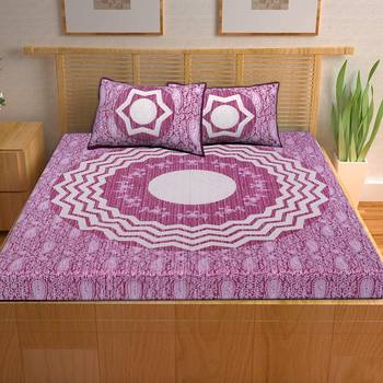 A Unique Home 100% Cotton Printed Double Bedsheet with 2 Pillow Covers 2