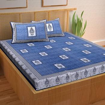 A Unique Home 100% Cotton Printed Double Bedsheet with 2 Pillow Covers 1