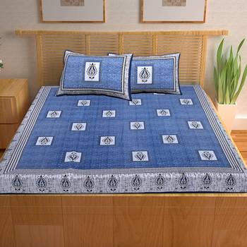 A Unique Home 100% Cotton Printed Double Bedsheet with 2 Pillow Covers 2