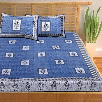 A Unique Home 100% Cotton Printed Double Bedsheet with 2 Pillow Covers 3